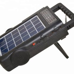 Solar powered fm receiver transmitter