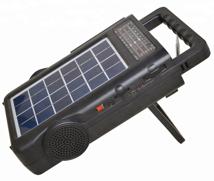 Solar powered fm receiver transmitter