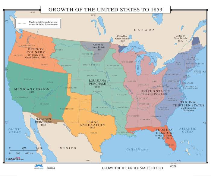 Expansion of the united states of america 1607 to 1853