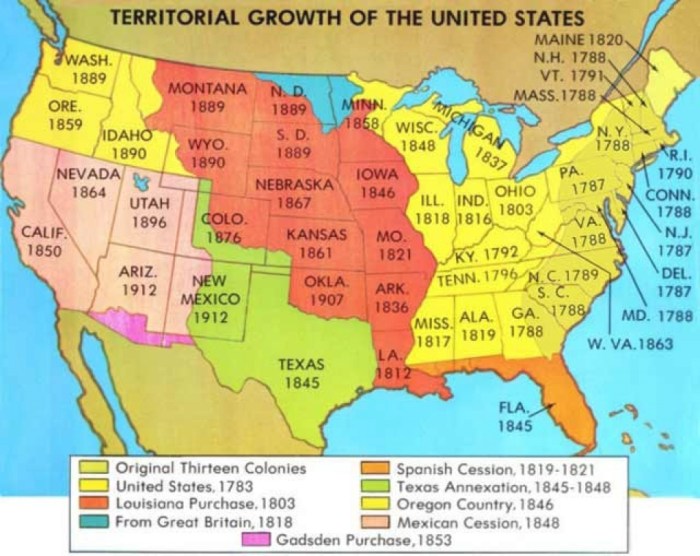 Expansion of the united states of america 1607 to 1853